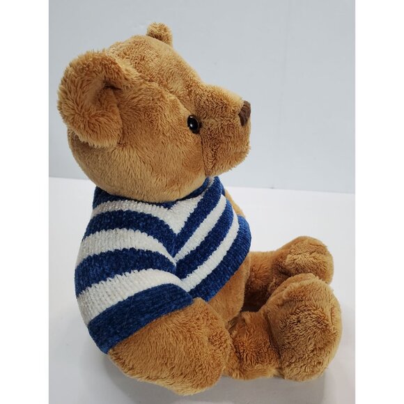 Saks Commonwealth Toy & Novelty Co. Teddy Bear In Blue & White Striped Sweater - Picture 2 of 12